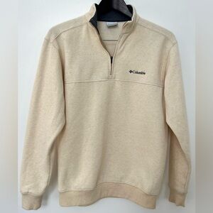 Columbia Men’s Small 1/4 Zip Pullover Cream Oatmeal Sweater